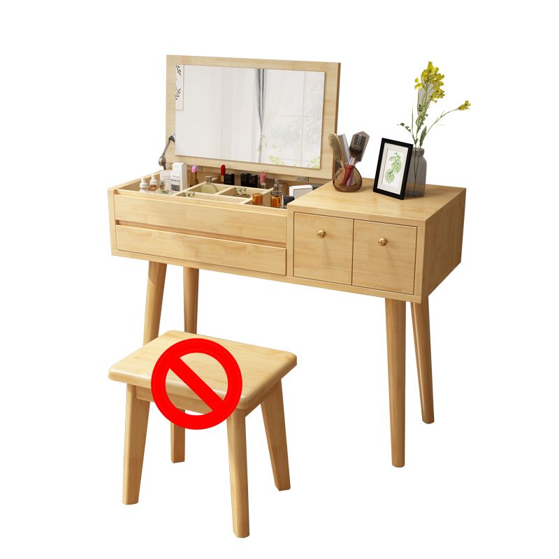 Dolteging da letto in stile nordico tavolo da letto in legno di gomma vanità per trucco