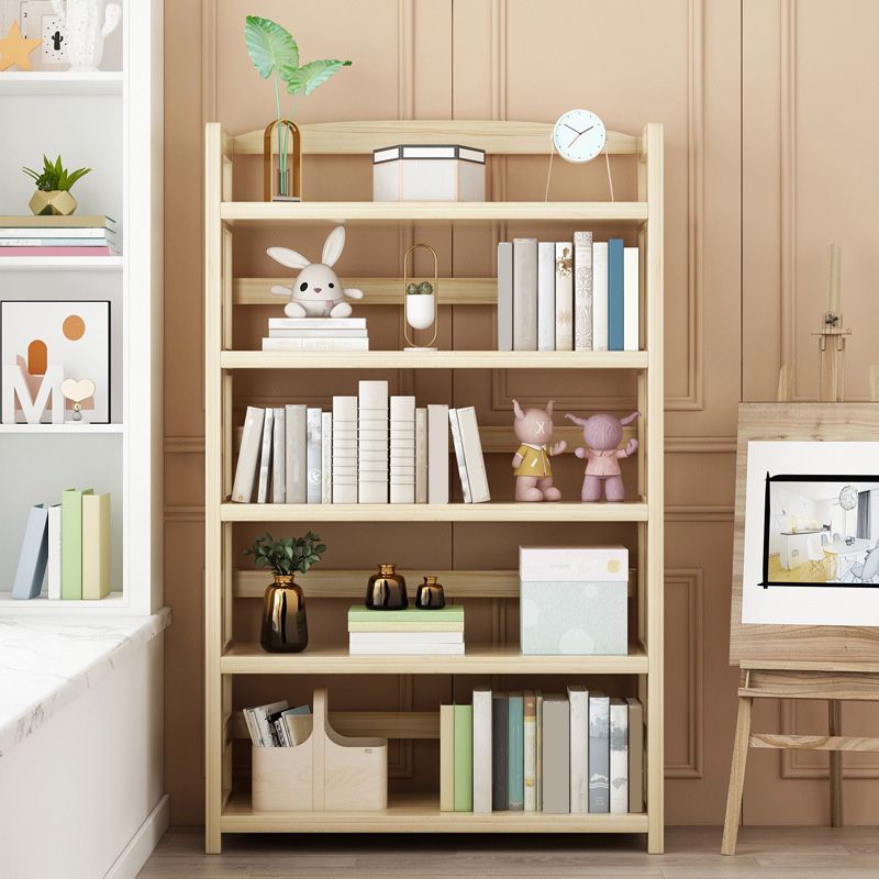 Natural Contemporary Style Standard Bookshelf 9.8-inch W Solid Wood Bookcase