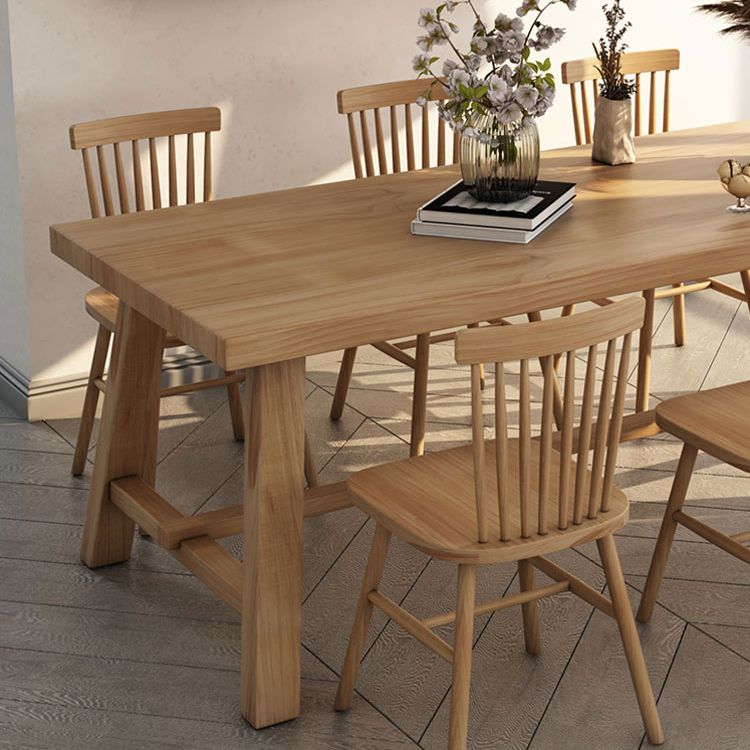 Square Modern Style Dining Room Set Solid Wood Dining Furniture Set with Trestle Table Clearhalo 'Dining Room Sets' 'Dining Tables & Seating' 'dining_room_set' 'furn' 'furn_dining_room_set' 'Furniture' 'furniture_dining_room_set' 'Kitchen & Dining Furniture' 'kitchen&dining_furn' 'kitchen' 1200x1200_53da3e99-0a1c-4a43-9901-0856cf101b97