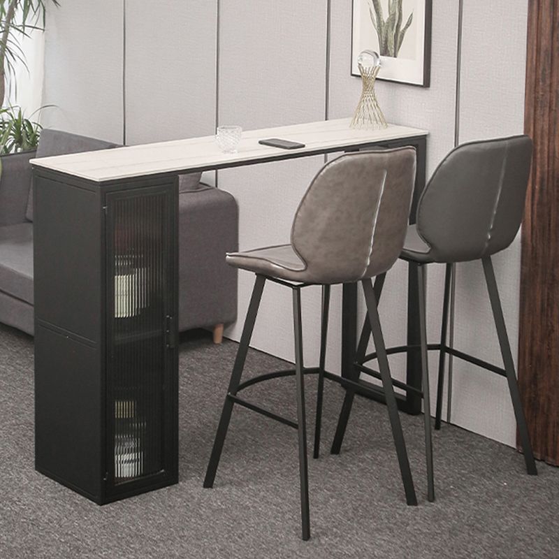 Modern Bistro Bar Table Sintered Stone Bar Table with Storage Clearhalo 'Bar Furniture' 'Bar Tables' 'bar_tables' 'furn' 'furn_bar_tables' 'Furniture' 'Kitchen & Dining Furniture' 1200x1200_53dac773-5f7a-49e8-b5b9-a67400a30461