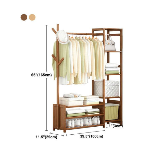 Contemporary Style Wardrobe Armoire Bamboo Armoire with Garment Rod for Home Clearhalo 'Armoires & Wardrobes' 'armoires_wardrobes' 'Bedroom Furniture' 'furn' 'furn_armoires_wardrobes' 'Furniture' 1200x1200_53db41cf-b313-4807-b5c2-0072a3c1bdda