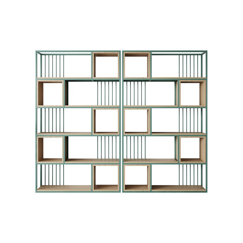 Modern Living Room Etagere Bookshelf Metal Frame Solid Wood Shelf Bookcase Clearhalo 'Bookcases' 'furn' 'furn_bookcases' 'Furniture' 'furniture_bookcases' 'Office Furniture' 1200x1200_53dbbbf2-72bb-448b-aa27-6c93438bf76f