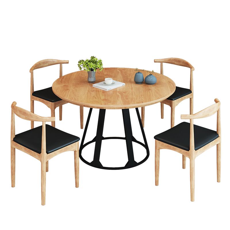 Round Dining Table Contemporary Dining Table with Pedestal for Dining Room Clearhalo 'Dining Tables & Seating' 'Dining Tables' 'dining_table' 'furn' 'furn_dining_table' 'Furniture' 'Kitchen & Dining Furniture' 1200x1200_53dcffdc-4854-4ff9-bdde-5d95bb6343cc