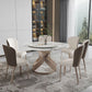 Modern 1/4/5/7 Pieces Dinette Set with White Sintered Stone Round Dining Table Set Clearhalo 'Dining Room Sets' 'Dining Tables & Seating' 'dining_room_set' 'furn' 'furn_dining_room_set' 'Furniture' 'furniture_dining_room_set' 'Kitchen & Dining Furniture' 1200x1200_53de207f-6ca7-4dbf-9972-c194919229f3