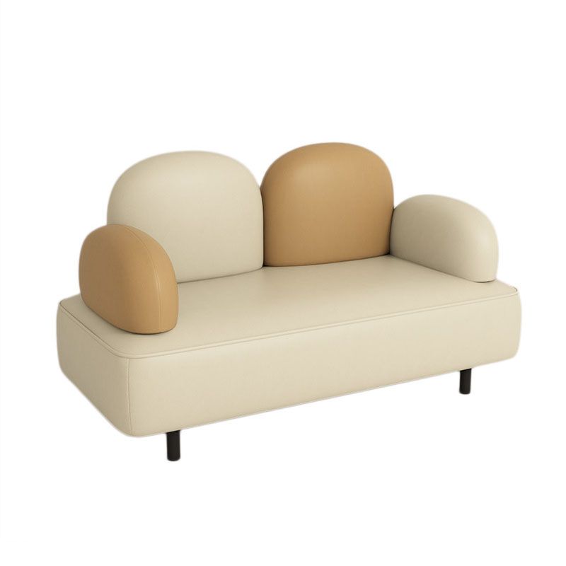 Sofá de brazo superior de almohada cuero moderno de cuero 31.5 pulgadas de altura