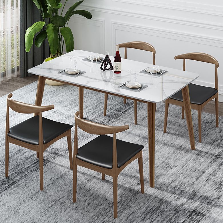 Sintered Stone Dining Table 4 Legs Ash Wood Base Rectangle Table for Home Clearhalo ' dining_table' 'Dining Tables & Seating' 'Dining Tables' 'furn' 'furn_dining_table' 'Furniture' 'furniture_dining_table' 'Kitchen & Dining Furniture' 'kitchen&dining_furn' 'kitchen' 'kitchen_dining_table' 1200x1200_53df8b69-8796-4f9a-9394-d1f69e2f023a