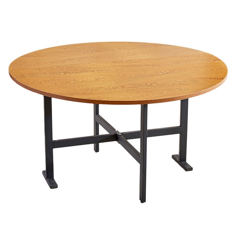 Metal Mid-Century Modern Round Table Wood Top Dining Table with Drop Leaf Clearhalo ' dining_table' 'Dining Tables & Seating' 'Dining Tables' 'furn' 'furn_dining_table' 'Furniture' 'furniture_dining_table' 'Kitchen & Dining Furniture' 'kitchen&dining_furn' 'kitchen' 'kitchen_dining_table' 1200x1200_53e01893-0ea9-4fb1-8ed2-d047f60cfc89