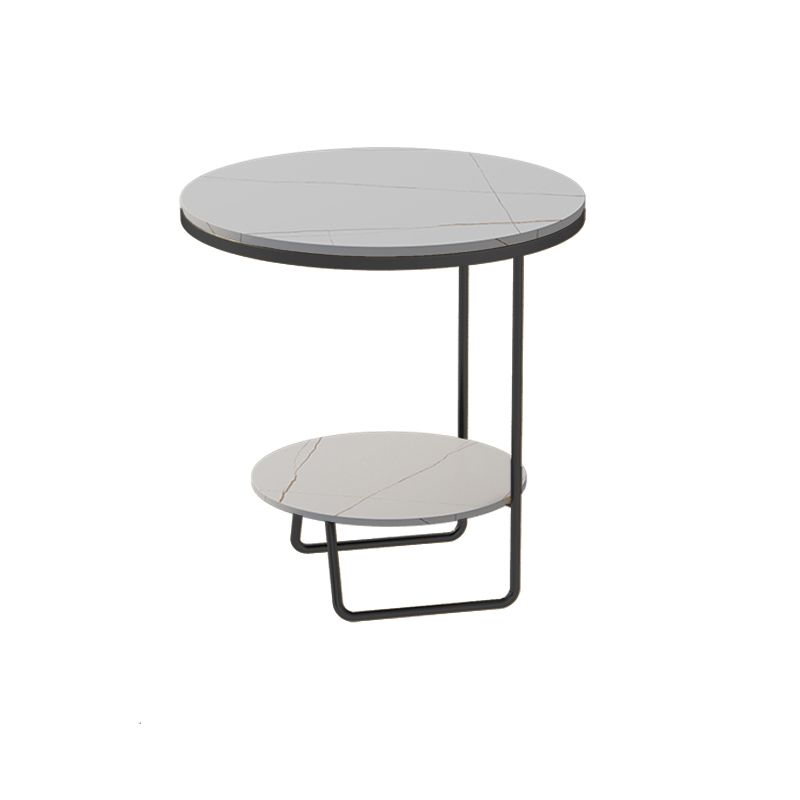 Scaffale per accento il divano in vetro e pietra rotondo e tavolo da tavolo incluso tavolo da estremità - Dia 19.69 "