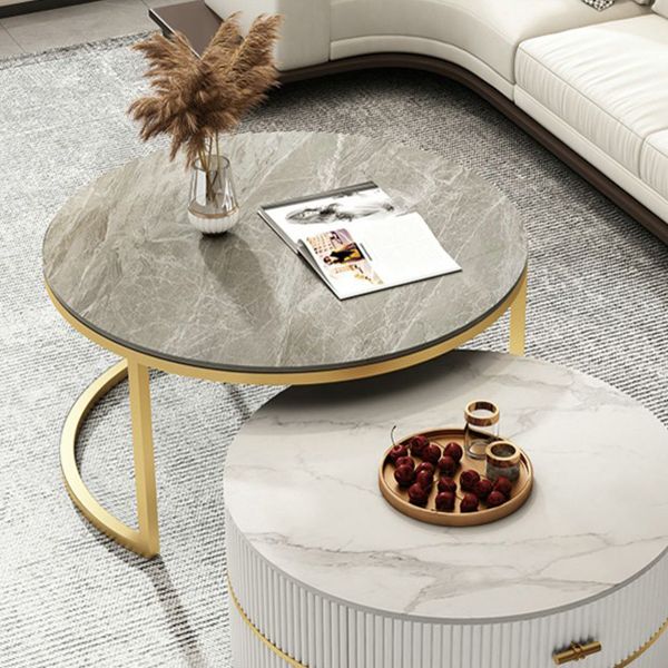 Slate Top Coffee Table Set Frame Cocktail Table with 2 Drawers Clearhalo 'Coffee & Accent Tables' 'Coffee Tables' 'coffee_tables' 'furn' 'furn_coffee_tables' 'Furniture' 'Living Room Furniture' 1200x1200_53e23da9-9ddb-4da2-ad74-80f6df2ffcd7
