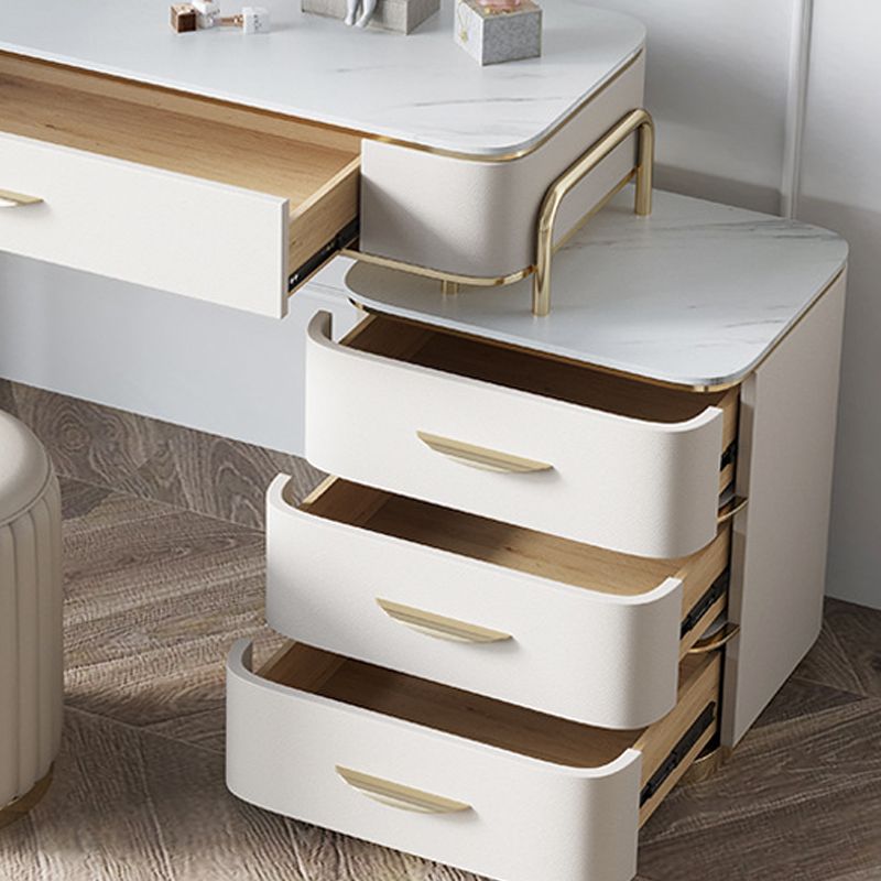17,71 "Vanity di vanità per trucco largo set di vanità in legno bianco con 4 cassetti