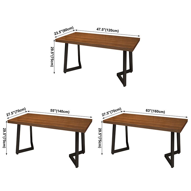 Industrial Dining Table Pine Solid Wood Table with Black Double Pedestal for Home Kitchen Dinner Clearhalo ' dining_table' 'Dining Tables & Seating' 'Dining Tables' 'furn' 'furn_dining_table' 'Furniture' 'furniture_dining_table' 'Kitchen & Dining Furniture' 'kitchen&dining_furn' 'kitchen' 'kitchen_dining_table' 1200x1200_53e420ba-fe4f-4bab-bc76-b8b34b95f644
