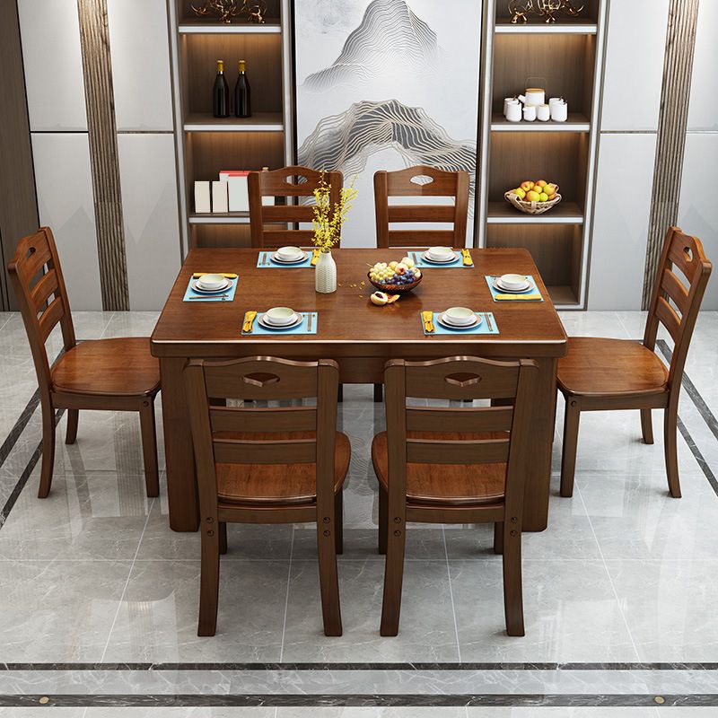 Solid Wood Dining Table Modern Rectangle Dining Table for Dining Room
