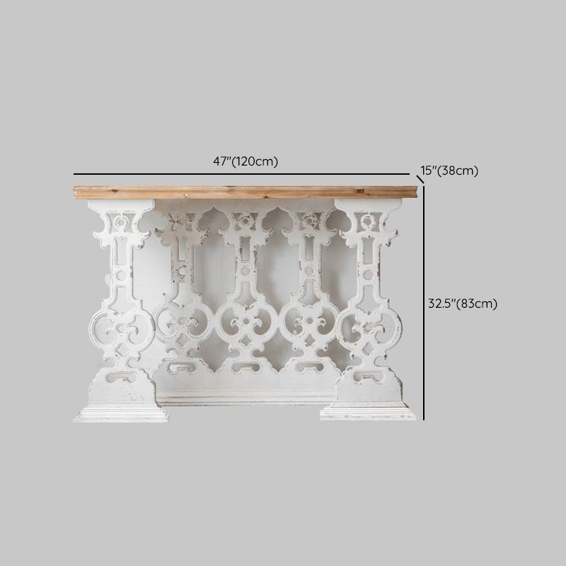 French Country Console Table Distressed Wood Accent Table for Hall