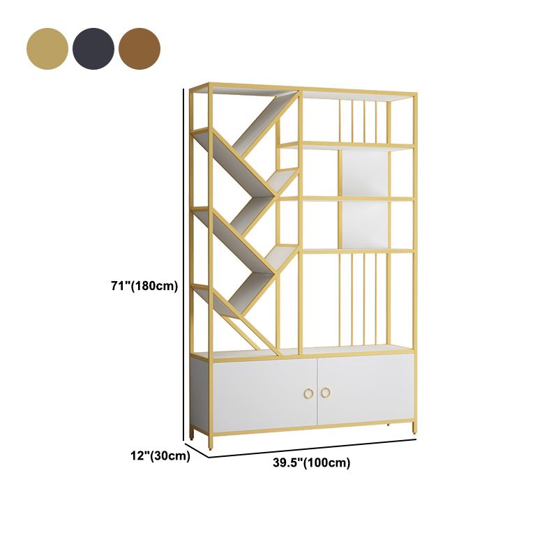 Scandinavian Open Back Bookshelf Metal Bookcase with Cabinet Clearhalo 'Bookcases' 'furn' 'furn_bookcases' 'Furniture' 'Office Furniture' 1200x1200_53e71122-3f34-498e-afdc-976b41e2d90a