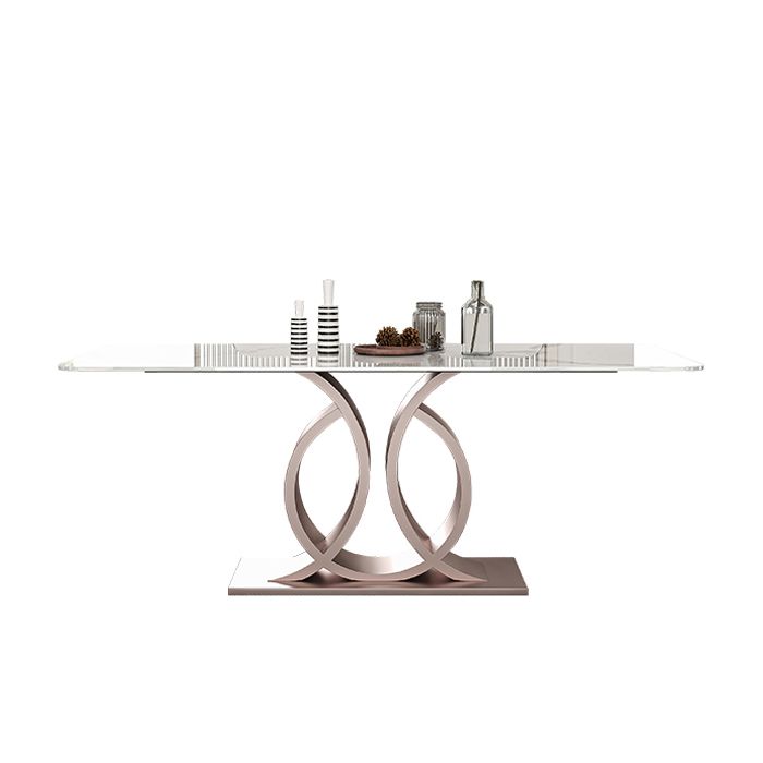 Nordic Glam Rectangle Sintered Stone Dining Table Set 1/4/5/6/7 Pieces Set Clearhalo 'Dining Room Sets' 'Dining Tables & Seating' 'dining_room_set' 'furn' 'furn_dining_room_set' 'Furniture' 'furniture_dining_room_set' 'Kitchen & Dining Furniture' 1200x1200_53e89029-3e00-41f7-bcd6-d7984d016aee