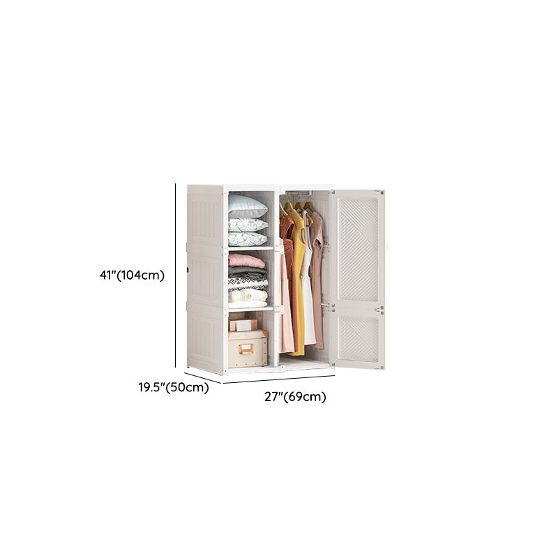 Armario de plástico de plástico independiente con estantes con estantes