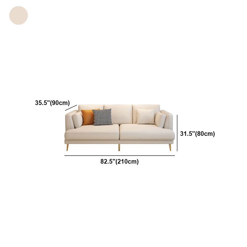 Contemporary Faux Leather Sofa Recessed Arm Furniture Sectionals in Beige