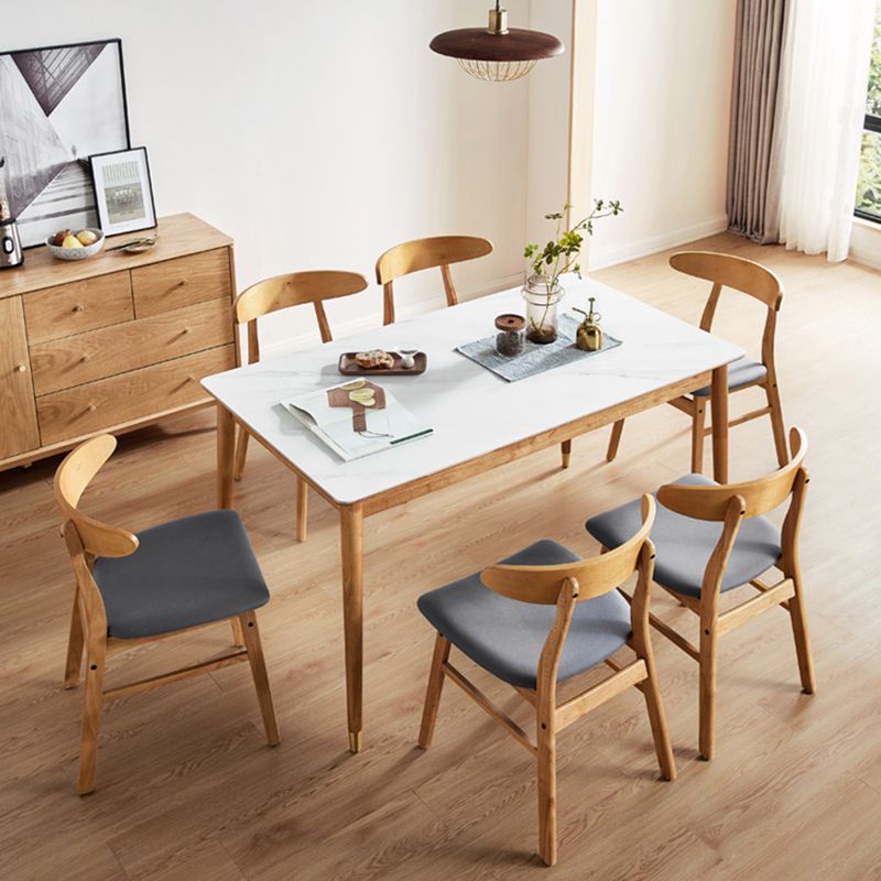 Sintered Stone Dining Table Rectangle Modern Dinner Table with Wooden Legs Clearhalo 'Dining Tables & Seating' 'Dining Tables' 'dining_table' 'furn' 'furn_dining_table' 'Furniture' 'Kitchen & Dining Furniture' 1200x1200_53e9a523-cd70-43fc-8613-b622c8b5c8c4