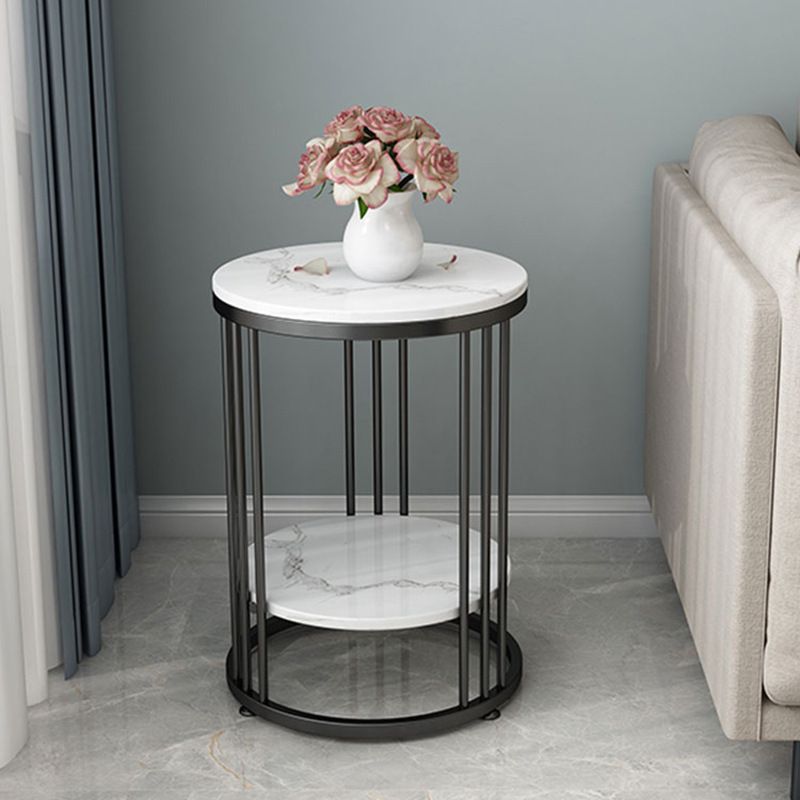 Contemporary Faux Marble Accent Table Nightstand 21.65" Tall Bed Nightstand Clearhalo 'Bedroom Furniture' 'furn' 'furn_night_stand' 'Furniture' 'night_stand' 'Nightstands' 1200x1200_53ea95d1-fca0-45f9-b07c-a00fbd2b8be6