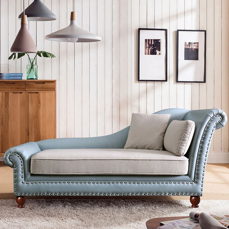 Traditional Chaise Lounge Faux Leather Chaise Lounge with Arm Clearhalo 'Chairs & Seating' 'Chaise Lounge' 'chaise_lounge' 'furn' 'furn_chaise_lounge' 'Furniture' 'Living Room Furniture' 1200x1200_53eae122-1189-4661-a5df-7301321cd501