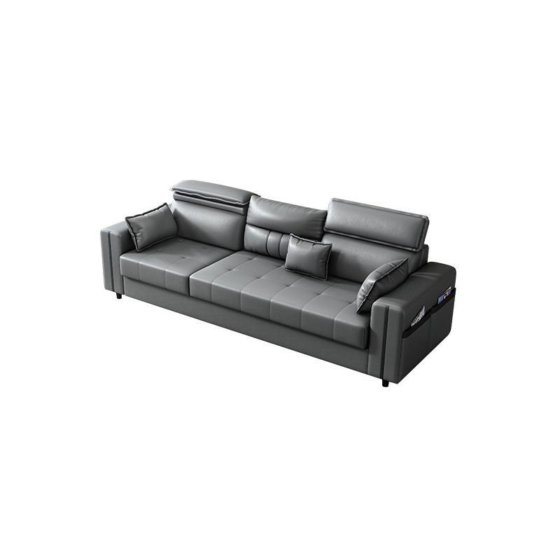 Square Arm Grey Cushion Back Contemporary Storage Adjustable Living Room Sofa Clearhalo 'Furniture' 'furniture_sectionals' 'kitchen' 'kitchen_sectionals' 'Living Room Furniture' 'Sectionals' 1200x1200_53eb645f-5c9c-43df-b127-4e6106bd7245