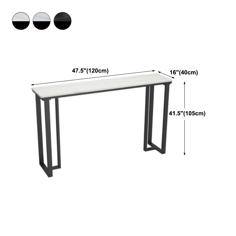 Modern Style Bar Table 42-inch Height Stone Top and Metal Base Bistro Table Clearhalo 'Bar Furniture' 'Bar Tables' 'bar_tables' 'furn' 'furn_bar_tables' 'Furniture' 'furniture_bar_tables' 'Kitchen & Dining Furniture' 1200x1200_53eb6863-913c-4bc2-ad49-d08c58ddf0d4