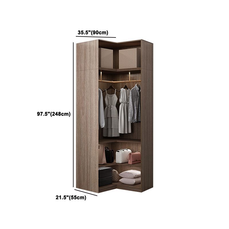 Contemporary Style Wardrobe Natural Colour Wooden Wardrobe Closet