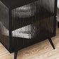 Metal and Glass Bedside Cabinet Modern Minimalist Bedside Table with Legs