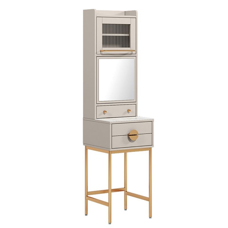 Contemporary 4 Drawer Makeup Vanity Set Wood Vanity Makeup Table Set