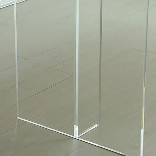 Rectangle Solid Wood Dining Table Modern Acrylic Double Pedestal Table Clearhalo 'Dining Tables & Seating' 'Dining Tables' 'dining_table' 'furn' 'furn_dining_table' 'Furniture' 'Kitchen & Dining Furniture' 1200x1200_53ee7c90-efe7-46f0-8f38-60e957ee73b1