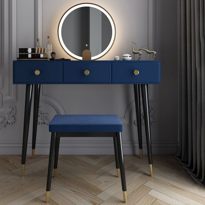 Modern Solid Wood Vanity Dressing Table with Mirror and Stool Clearhalo 'Bedroom Furniture' 'furn' 'furn_makeup_vanities' 'Furniture' 'Makeup Vanities' 'makeup_vanities' 1200x1200_53f00d08-083c-48d1-b5a2-70a644e65cb8