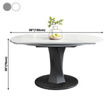 Simplicity Round Dining Room Table Sintered Stone Table with Black Pedestal Base Clearhalo ' dining_table' 'Dining Tables & Seating' 'Dining Tables' 'furn' 'furn_dining_table' 'Furniture' 'furniture_dining_table' 'Kitchen & Dining Furniture' 'kitchen&dining_furn' 'kitchen' 'kitchen_dining_table' 1200x1200_53f0e2f7-17f1-49f2-bcc1-4583232a8c80