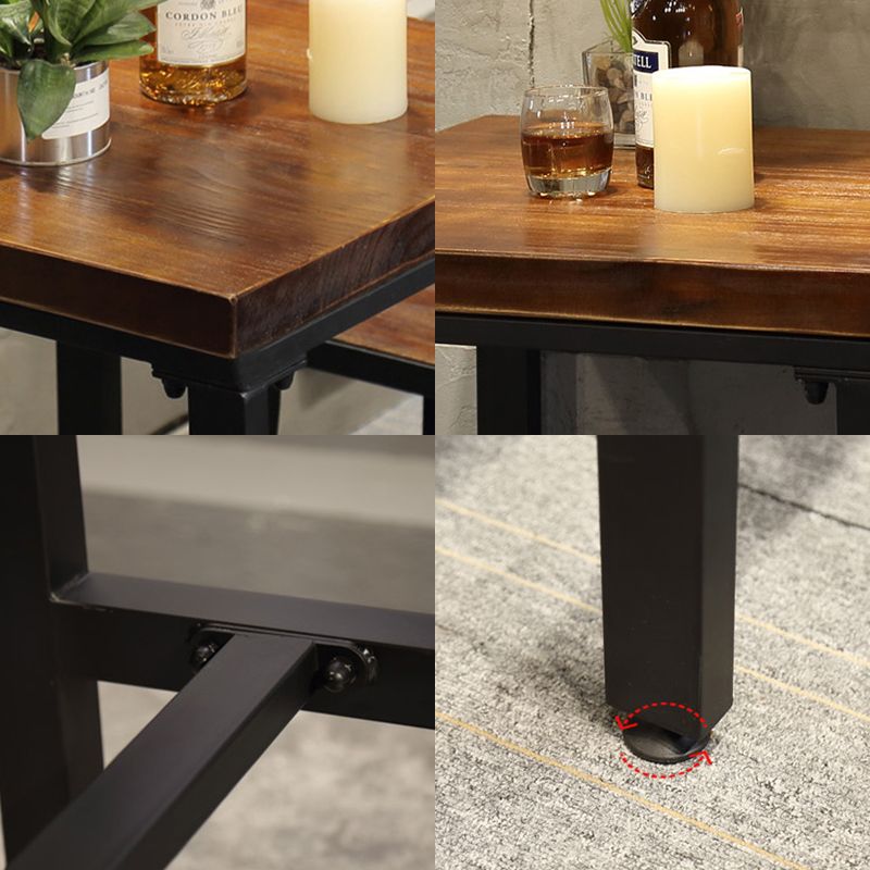 Contemporary Square Bar Dining Table Wood Trestle Bar Height Table in Brown Clearhalo 'Bar Furniture' 'Bar Tables' 'bar_tables' 'furn' 'furn_bar_tables' 'Furniture' 'furniture_bar_tables' 'Kitchen & Dining Furniture' 'kitchen&dining_furn' 'kitchen' 1200x1200_53f1f818-dd78-472d-8f9d-c26c8713c91e