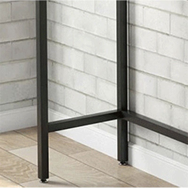 Table de bar moderne de 41,3 po en fer noir, table de salle à manger en bois massif pour patio