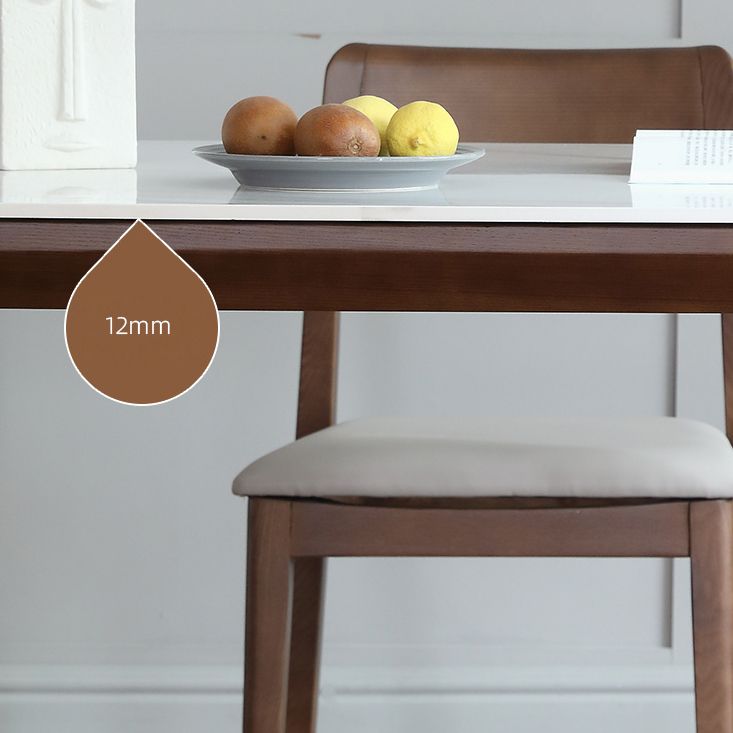 Rectangle 4 Legs Mid-Century Table White Fixed Table of Sintered Stone Clearhalo ' dining_table' 'Dining Tables & Seating' 'Dining Tables' 'furn' 'furn_dining_table' 'Furniture' 'furniture_dining_table' 'Kitchen & Dining Furniture' 'kitchen&dining_furn' 'kitchen' 'kitchen_dining_table' 1200x1200_53f4d572-beaa-4c32-903e-3a2e4c924a13