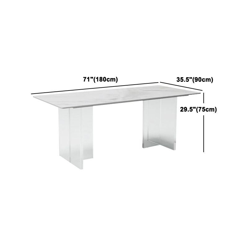 Contemporary Style Sintered Stone Dining Rectangle Table Set 1/4/5/6 Pieces Dining Set Clearhalo 'Dining Room Sets' 'Dining Tables & Seating' 'dining_room_set' 'furn' 'furn_dining_room_set' 'Furniture' 'Kitchen & Dining Furniture' 1200x1200_53f510e5-859d-429f-9f31-e84def97e99a