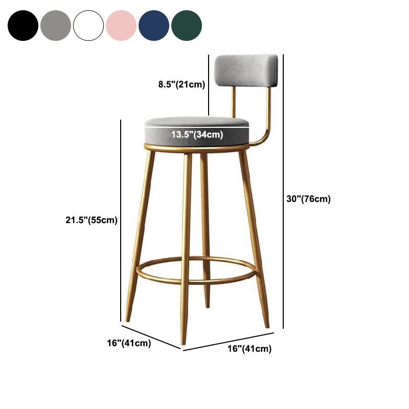 Glam Sgabello da bancone con schienale senza braccioli Sgabello da bar in ferro con pedale e cuscino