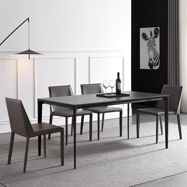 Modern 1/4/5/7 Pieces Black Dinette Set with Sintered Stone Top Rectangle Dining Table Set Clearhalo 'Dining Room Sets' 'Dining Tables & Seating' 'dining_room_set' 'furn' 'furn_dining_room_set' 'Furniture' 'furniture_dining_room_set' 'Kitchen & Dining Furniture' 1200x1200_53f5c50f-09c1-49eb-90af-10e35bfbf196
