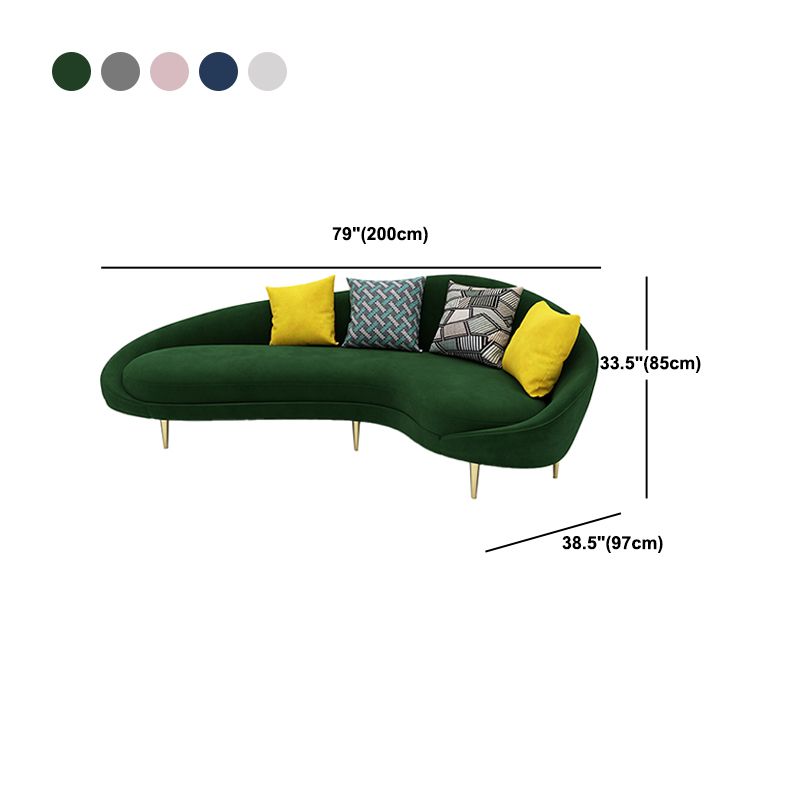 Divano curvo contemporaneo con braccio inclinato per divano dell'appartamento