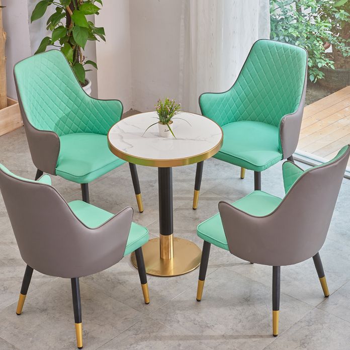 23.6-inch Traditional Luxury Table Dining Metal Pedestal Table Clearhalo ' dining_table' 'Dining Tables & Seating' 'Dining Tables' 'furn' 'furn_dining_table' 'Furniture' 'furniture_dining_table' 'Kitchen & Dining Furniture' 'kitchen&dining_furn' 'kitchen' 'kitchen_dining_table' 1200x1200_53f816de-835c-4d1f-b8ea-2cfb3eb71ad6