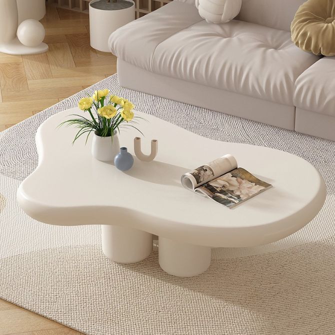 Tavolino in legno in legno massiccio a forma di nuvola a 4 gambe tavolo da cocktail