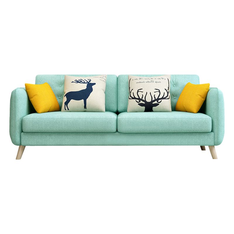 Modern Macaroon Square Arm Sofa 4 Wood Legs Cushions Sofa for Apartment Clearhalo 'furn' 'furn_sofas' 'Furniture' 'furniture_sofas' 'kitchen' 'kitchen_sofas' 'Living Room Furniture' 'Sofa' 'sofas' 1200x1200_53fa786f-d6f4-4afd-92b1-5b4fa93cda43