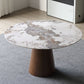 Stone Top Dining Table Modern Round Dining Table with Wood Pedestal Base without turntable Clearhalo 'Dining Tables & Seating' 'Dining Tables' 'dining_table' 'furn' 'furn_dining_table' 'Furniture' 'Kitchen & Dining Furniture' 1200x1200_53fb7d1d-c9f3-423e-ba2f-8d4de38c009e