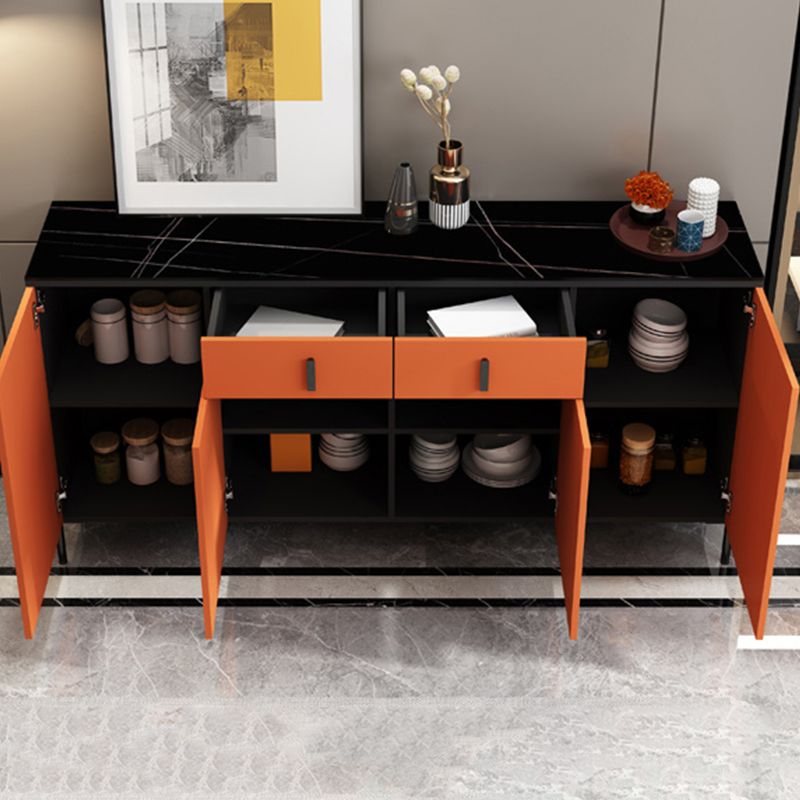 Stone Credenza Modern & Contemporary Server with Drawers and Cabinets Clearhalo 'buffet_sideboard' 'Buffets & Sideboards' 'furn' 'furn_buffet_sideboard' 'Furniture' 'Kitchen & Dining Furniture' 1200x1200_53fc6ae6-8857-4109-a8cc-787a853f1de4