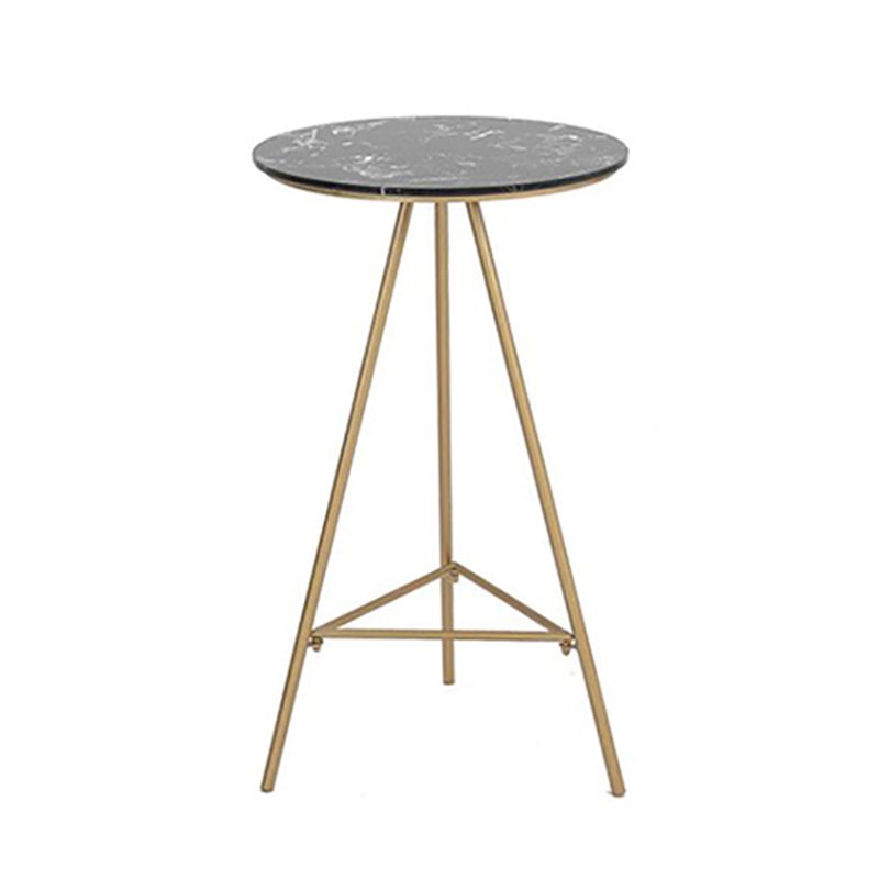 Glam Style Gold Iron Bar Table Round Top Marble Indoor Bistro Table - 23.6"W x 41.3"H Clearhalo 'Bar Furniture' 'Bar Tables' 'bar_tables' 'furn' 'furn_bar_tables' 'Furniture' 'furniture_bar_tables' 'Kitchen & Dining Furniture' 'kitchen&dining_furn' 'kitchen' 1200x1200_53fff2cd-c5ac-428c-8d4d-be98789f6750