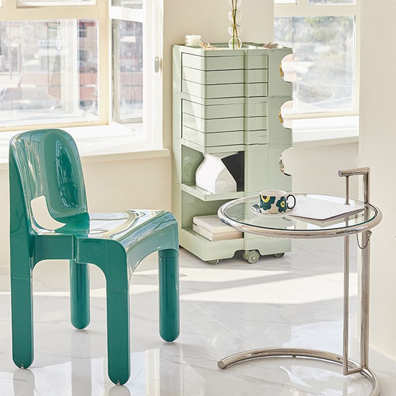 Moderne armloze eetkamerstoel Open Back Side Plastic Chair voor restaurant