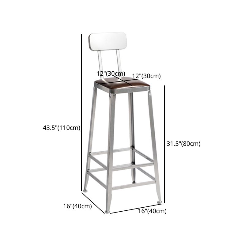 Modern Armless Counter Stool Iron Restaurant Bar Stool with Leather Cushion and Pedal Clearhalo 'Bar Furniture' 'Bar Stools' 'bar_stools' 'furn' 'furn_bar_stools' 'furniture_bar_stools' 'Kitchen & Dining Furniture' 'kitchen&dining_furn' 'kitchen' 'kitchen_furn' Furniture' 1200x1200_54026607-1222-4086-bb2b-3d8e9253d2df