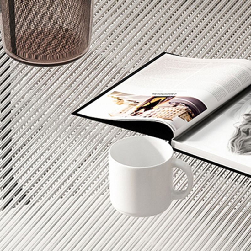 Modern Round Glass & Slate Coffee Cocktail Table with Storage Shelf