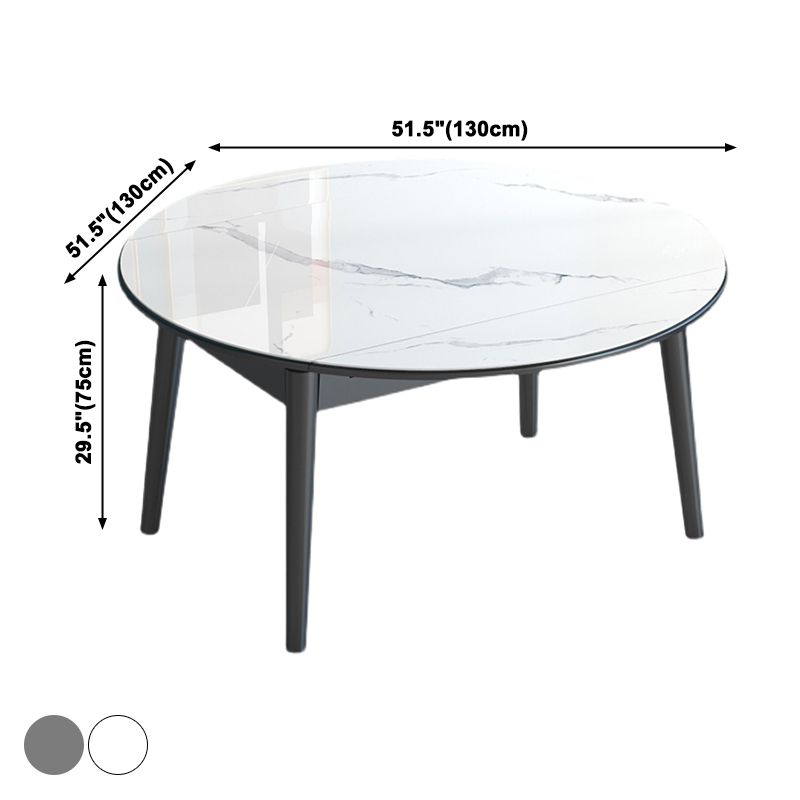 Modern Style Sintered Stone Dining Table Round Drop-Leaf Table with Wooden Base Clearhalo ' dining_table' 'Dining Tables & Seating' 'Dining Tables' 'furn' 'furn_dining_table' 'Furniture' 'furniture_dining_table' 'Kitchen & Dining Furniture' 'kitchen&dining_furn' 'kitchen' 'kitchen_dining_table' 1200x1200_54044bb3-bc46-46f3-81de-e11f4a45b171