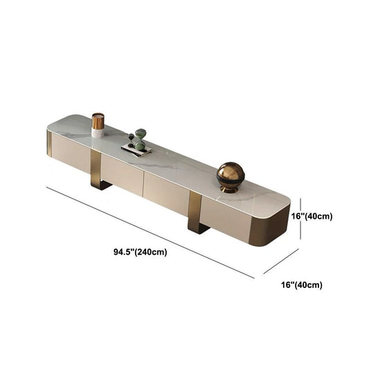 Moderno moderno mobile TV in marmo in marmo con cassetti, 16 "W x 16" H